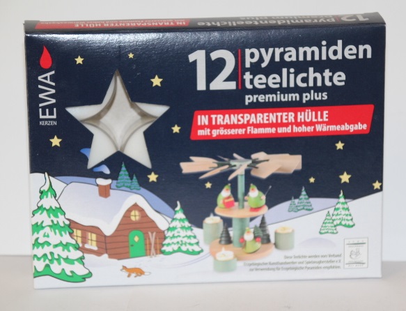 12-eelichter 12 Teelichter für Pyramiden Acryl Hülle