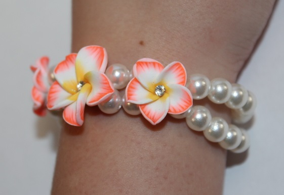 Blüten Armband orange