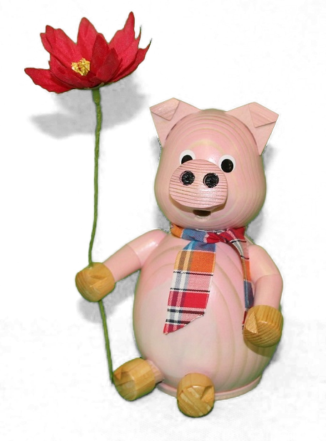 Oederaner Schwein mit Blume