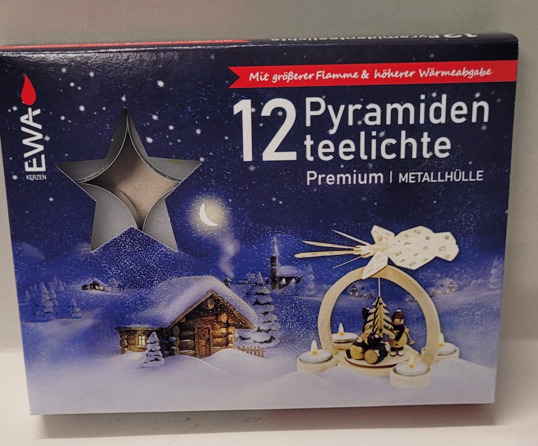 3LA3eG1UWAIZhc 12 Teelichter für Pyramiden Metall Hülle