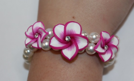 Blüten Armband fuchsia