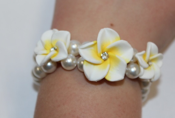armband-weiss-gelb Blüten Armband weiß-gelb