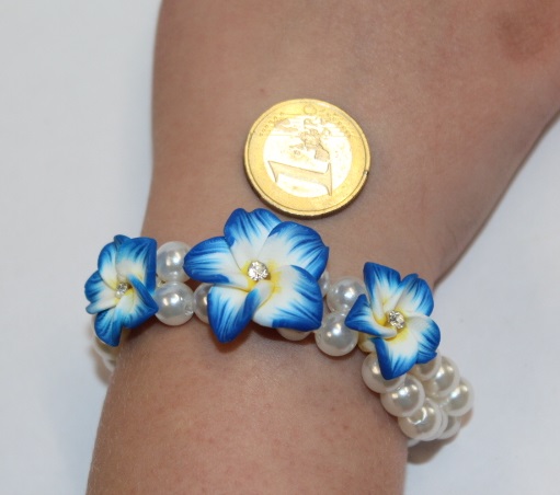 Blüten Armband blau