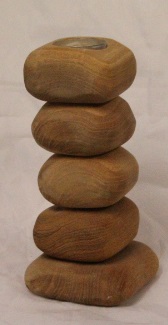 Steine Teelichthalter 5 Steine aus Holz