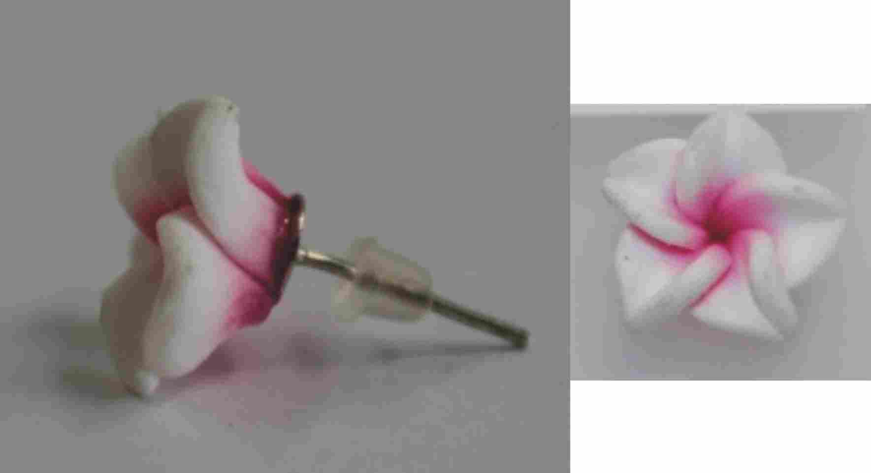 ohrstecker-weiss-pink Blüten Ohrstecker weiß- pink