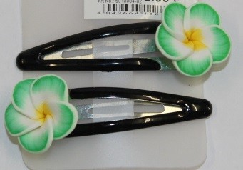 Blüten Haarspange grün