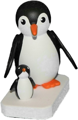 Pinguin Mutter mit Kind